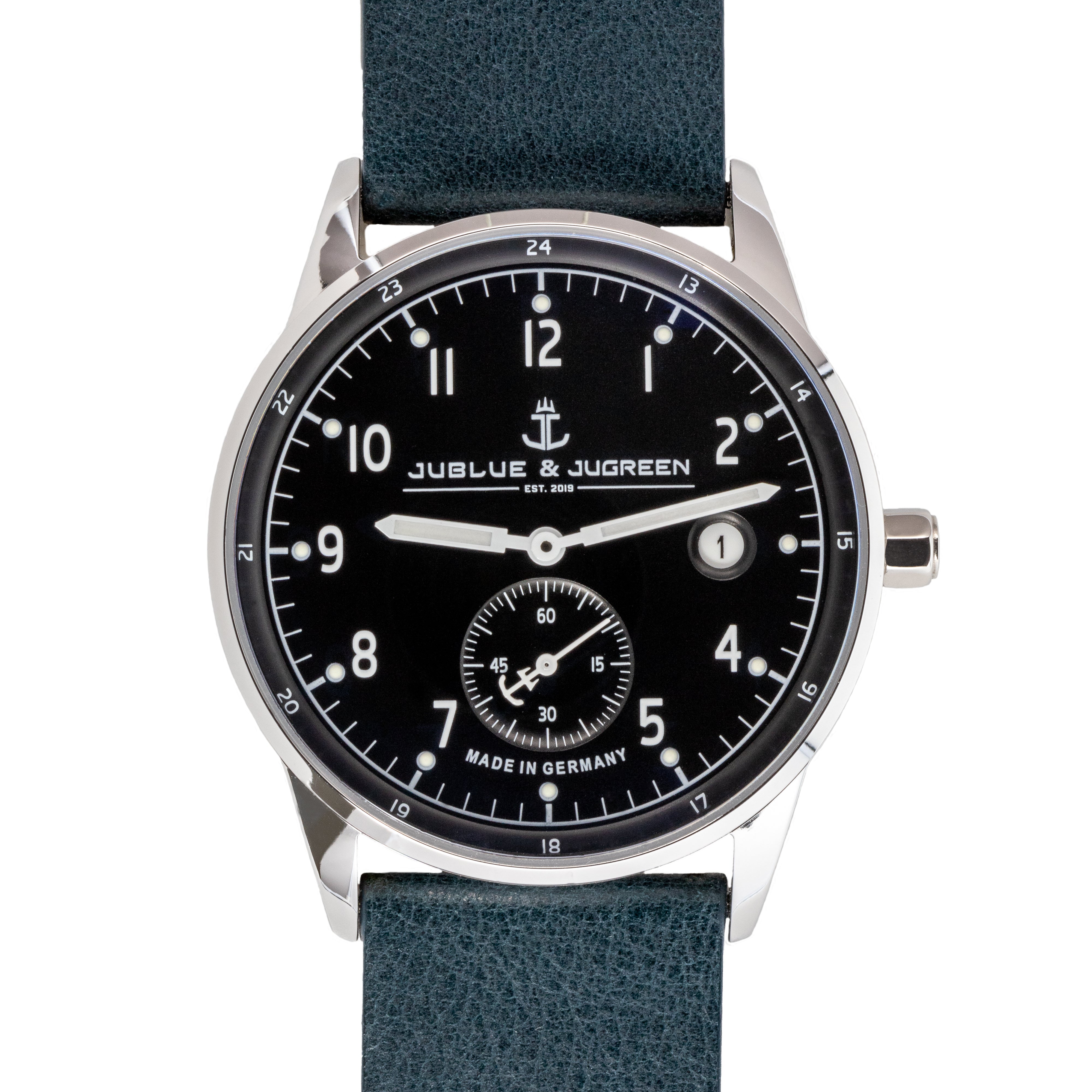 Bremen Jublue & Jugreen 40 mm Lederarmband Ozeanblau