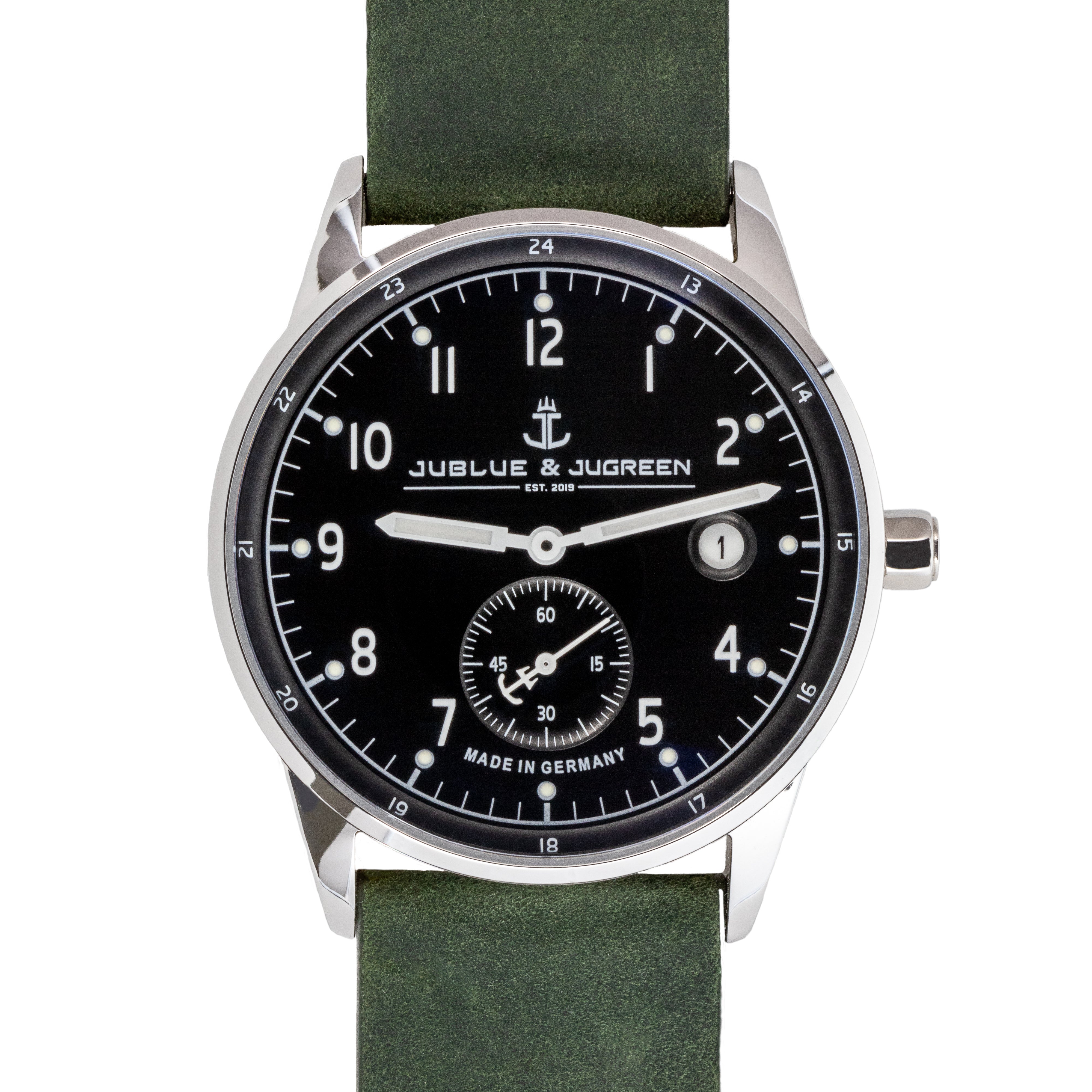 Bremen Jublue & Jugreen 40 mm Lederarmband Moosgrün