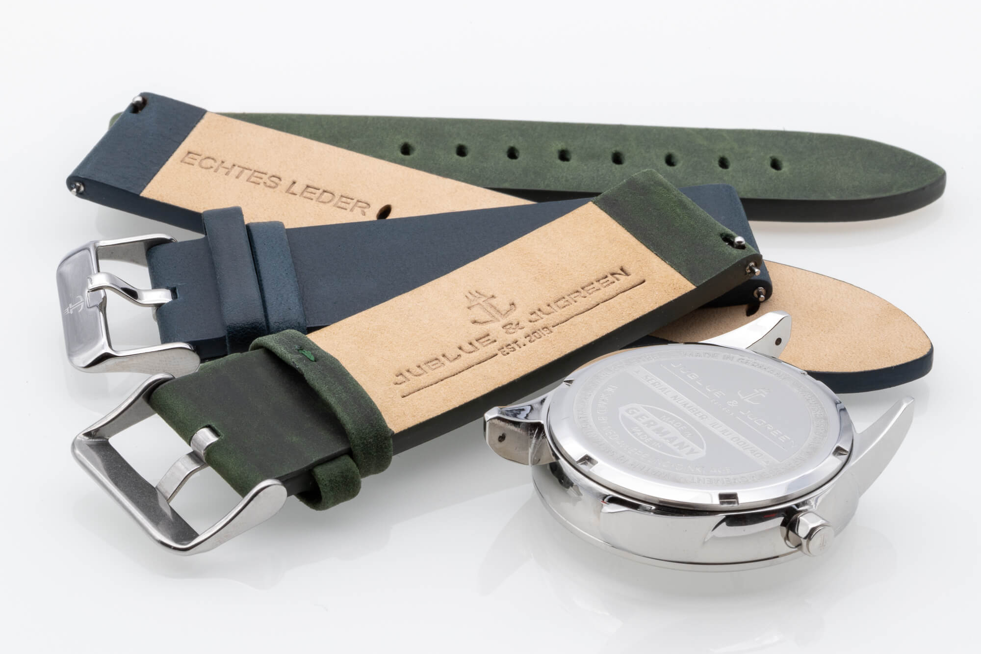 Uhrenarmband Echtleder MOOSGRÜN