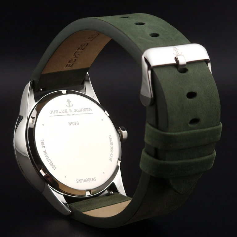 Die fortlaufende Nummerierung einer JUBLUE & JUGREEN - Armbanduhr Die fortlaufende Nummerierung einer JUBLUE & JUGREEN - Armbanduhr